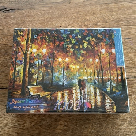 COPY - In Gooood 1000pc Wood Jigsaw Puzzle - "Rainy Night Walk" SEALED - Picture 1 of 2